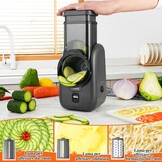 Elektrische kaasrasp, elektrische salademaker, multi-rasp, fruitsnijder, automatische groentehakselaar, keukenmachine, voor kaas, komkommer, wortel, zwart