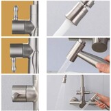 Multifunctional Kitchen Faucets Wall Mounted Contemporary Kitchen Faucet Wall Mounted Hot and Cold Faucet 360°Vegetable Washer with Spray Gun Countertop 304 Stainless Steel Brushed - B