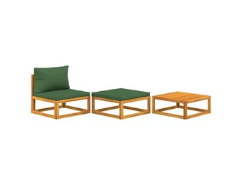 vidaXL Loungeset Acaciahout: 3-delig, Incl. Kussens | 67% Korting