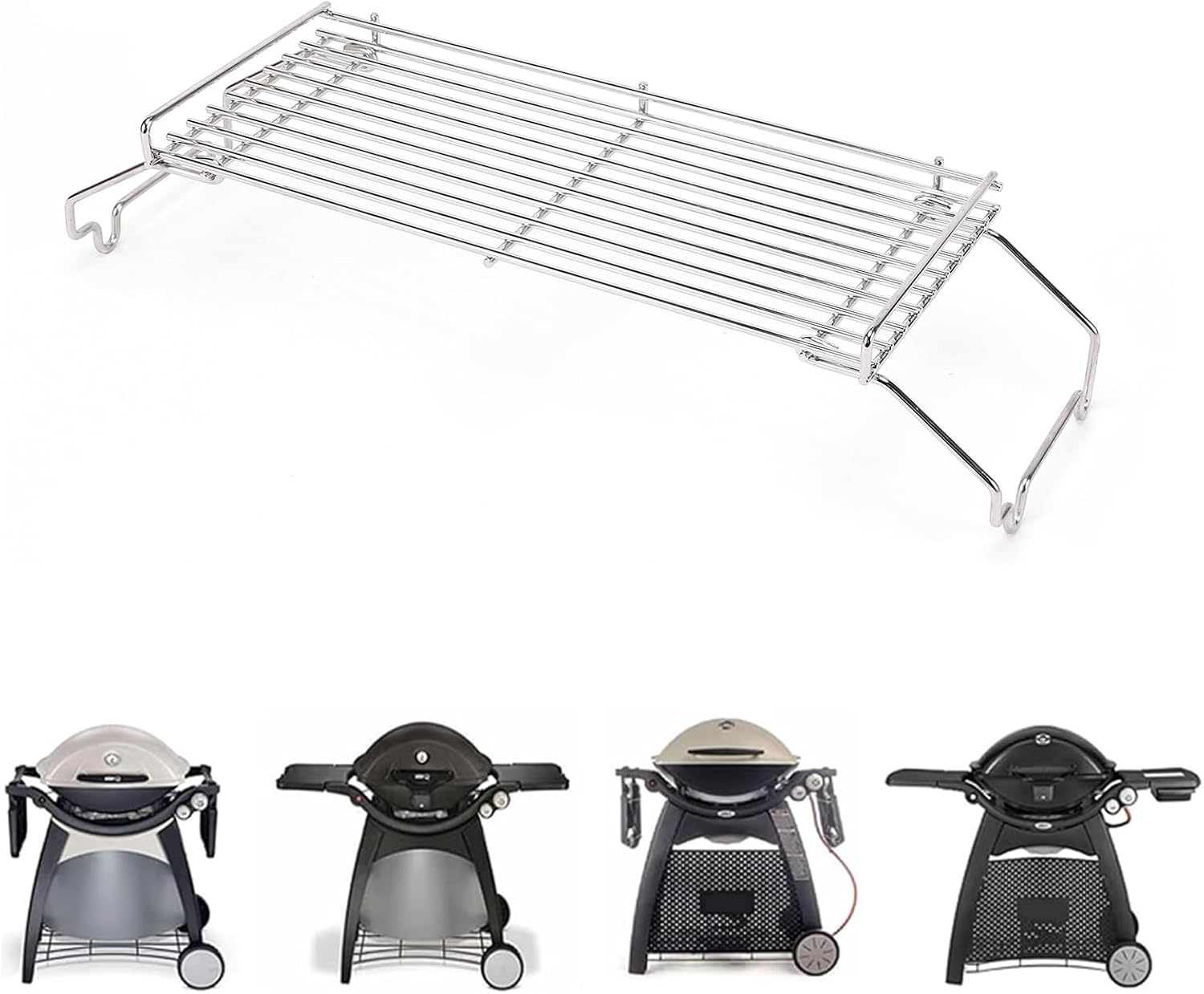 Denmay Warmhoudrooster reserveonderdelen voor Weber Q300 serie gasgrill, roestvrij staal warmhoudrooster accessoires voor Weber Q300, Q320, Q3000, Q3200
