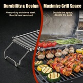 Denmay Warmhoudrooster reserveonderdelen voor Weber Q300 serie gasgrill, roestvrij staal warmhoudrooster accessoires voor Weber Q300, Q320, Q3000, Q3200