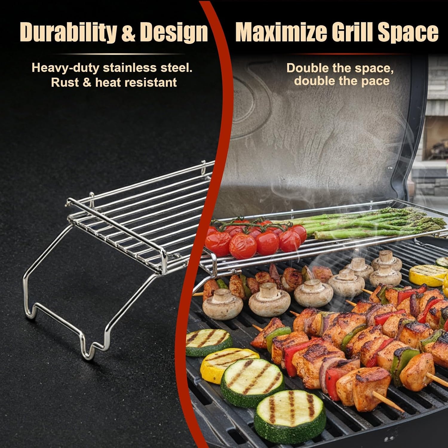 Denmay Warmhoudrooster reserveonderdelen voor Weber Q300 serie gasgrill, roestvrij staal warmhoudrooster accessoires voor Weber Q300, Q320, Q3000, Q3200
