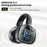 Open-Ear koptelefoon, 5.4-hoofdtelefoon, open-ear clip-on sportoortjes, taalvertaling, 50 uur speeltijd met ENC, touchscreen Open Ear Oordopjes (Zwart)