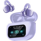 Open-Ear koptelefoon, 5.4-hoofdtelefoon, open-ear clip-on sportoortjes, taalvertaling, 50 uur speeltijd met ENC, touchscreen Open Ear Oordopjes (Zwart)