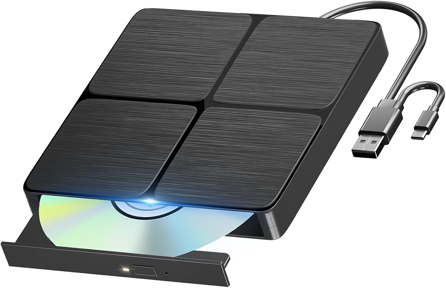 Yaeonku Externe Blu Ray CD DVD drive, USB 3.0 Type-C 3D Bluray CD DVD Lezer Slank Optische Bluray DVD Drive voor MacBook Laptop Desktop PC Laptop Compatibel met Mac OS Windows XP/7/8/10/11