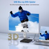 Yaeonku Externe Blu Ray CD DVD drive, USB 3.0 Type-C 3D Bluray CD DVD Lezer Slank Optische Bluray DVD Drive voor MacBook Laptop Desktop PC Laptop Compatibel met Mac OS Windows XP/7/8/10/11