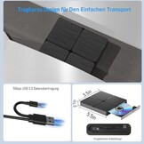 Yaeonku Externe Blu Ray CD DVD drive, USB 3.0 Type-C 3D Bluray CD DVD Lezer Slank Optische Bluray DVD Drive voor MacBook Laptop Desktop PC Laptop Compatibel met Mac OS Windows XP/7/8/10/11