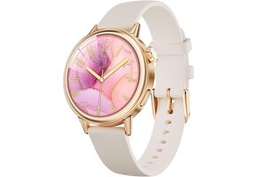 Smartwatch Dames Fitness Tracker 37mm AMOLED Always-On Beige 36% Korting