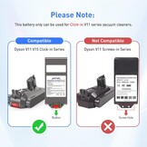 NASTIMA V11 V15 Click-in Replacement Battery, 25.2V 3900mAh Li-ion Battery for Dyson V11 Animal/Complete Extra/Fluffy Extra, V15, SV15, SV18, 970425-01, 970938-01 Vacuum Cleaner Batteries