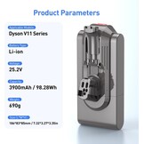 NASTIMA V11 V15 Click-in Replacement Battery, 25.2V 3900mAh Li-ion Battery for Dyson V11 Animal/Complete Extra/Fluffy Extra, V15, SV15, SV18, 970425-01, 970938-01 Vacuum Cleaner Batteries