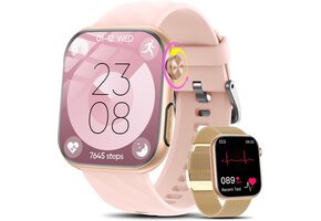 Smartwatch Dames Goud/Roze: Bellen, IP68 Waterdicht | 40% Korting!