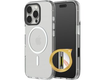 RHINOSHIELD Transparant hoesje met camerabedieningsknop compatibel met Magsafe voor [iPhone 16 Pro] | Superieure magnetische, geavanceerde vergelingsbestendigheid, beschermend telefoonhoesje - zwarte