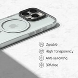 Transparant iPhone 16 Pro Hoesje - Magsafe & Zwarte Camera Knop (57% Korting)