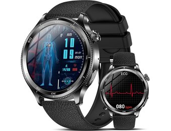 Marsyu Smartwatch 1.43 inch AMOLED Fitness Horloge - Bluetooth bellen - Zwart