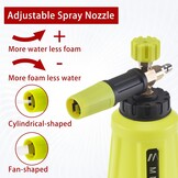M MINGLE Hogedrukreiniger Gun Sneeuwschuimlans, 4000 PSI Cannon Foam Blaster Power Washer met 1/4 "Quick Connector, Car Wash Foam Cannon Kit met 5 Hogedrukreiniger Nozzle Tips, 1 Liter