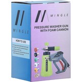 M MINGLE Hogedrukreiniger Gun Sneeuwschuimlans, 4000 PSI Cannon Foam Blaster Power Washer met 1/4 "Quick Connector, Car Wash Foam Cannon Kit met 5 Hogedrukreiniger Nozzle Tips, 1 Liter