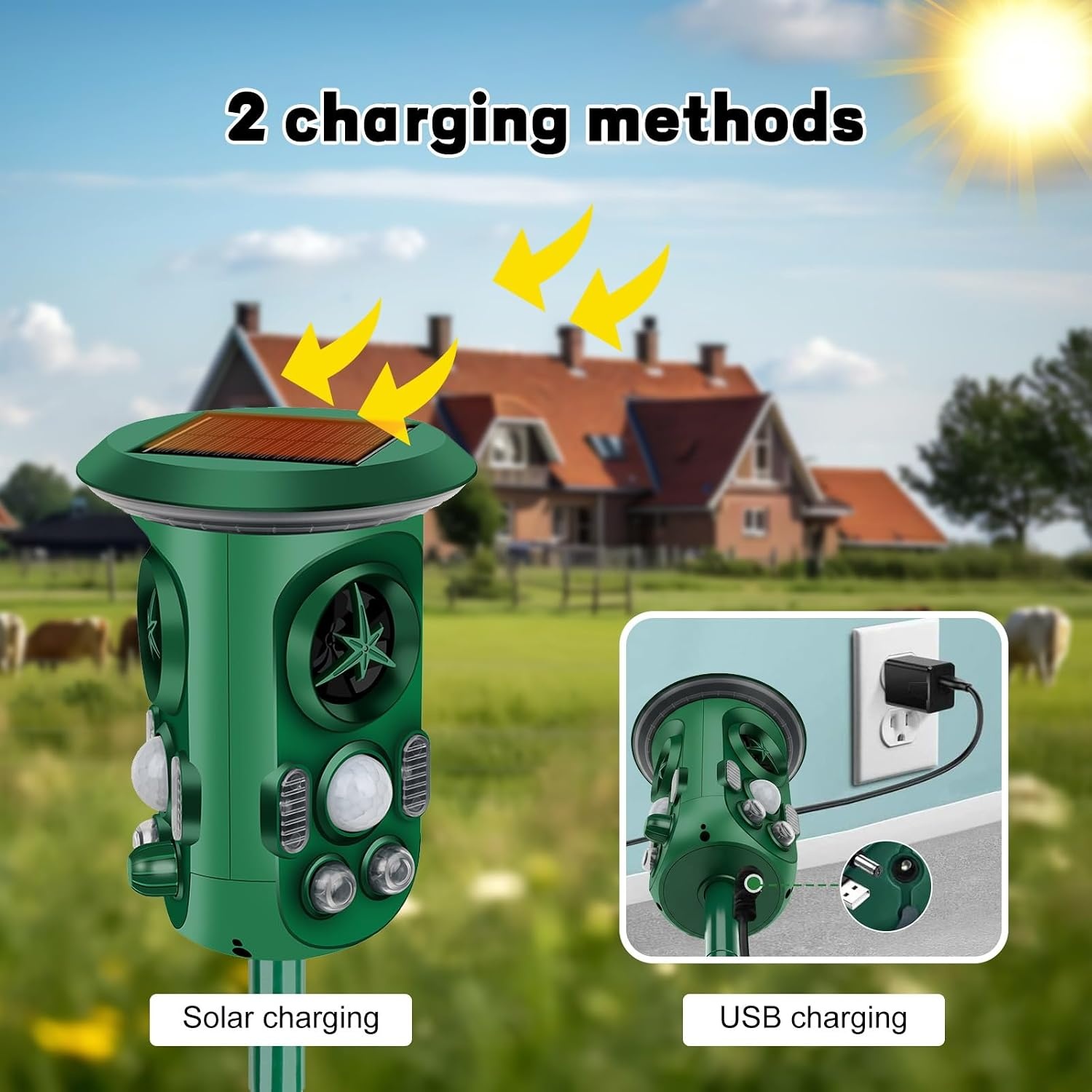 Ultrasone Dierenverjager Tuin Zonne-energie 59% Korting
