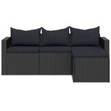 VidaXL Loungeset Poly Rattan Zwart - 35% Korting