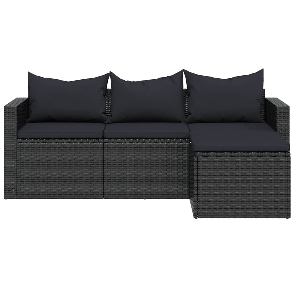 VidaXL Loungeset Poly Rattan Zwart - 35% Korting