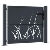 Stalen Tuinpoort met Grasontwerp - 105x80 cm Antraciet (35% Korting)