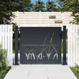 Stalen Tuinpoort met Grasontwerp - 105x80 cm Antraciet (35% Korting)
