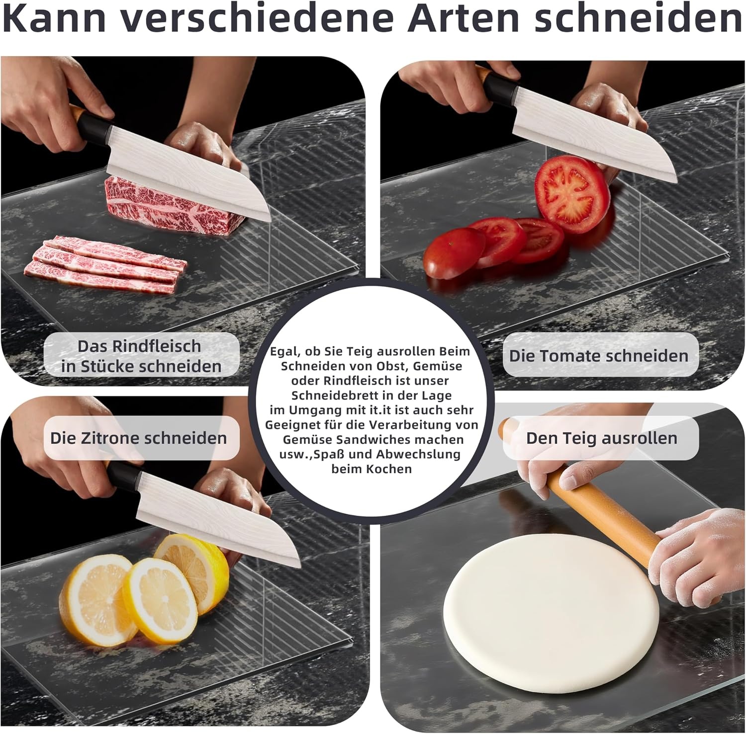 Transparante Acryl Snijplank 60x40 cm met Antislip & Aanslagrand - 33% Korting