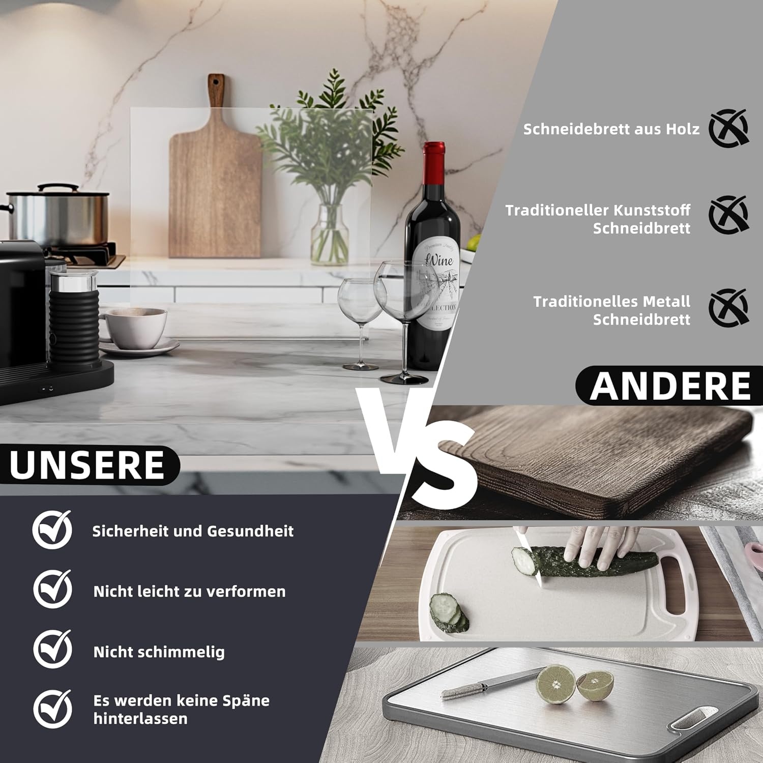 Transparante Acryl Snijplank 60x40 cm met Antislip & Aanslagrand - 33% Korting