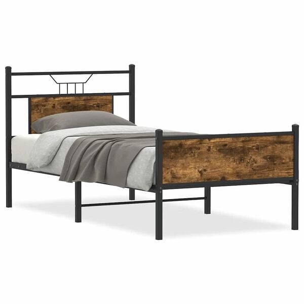 Houten Bedframe Gerookt Eiken 90x200cm - 34% Korting