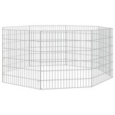 Dierenverblijf 8 Panelen 54x60cm Gegalvaniseerd Ijzer - 33% Korting!