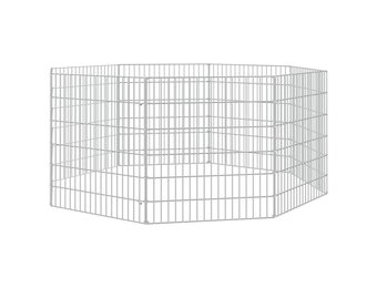 Dierenverblijf 8 Panelen 54x60cm Gegalvaniseerd Ijzer - 33% Korting!