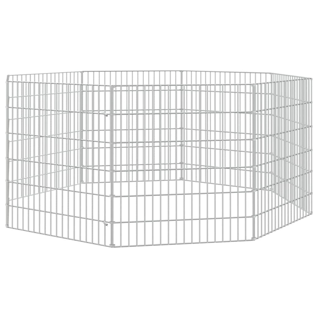 Dierenverblijf 8 Panelen 54x60cm Gegalvaniseerd Ijzer - 33% Korting!