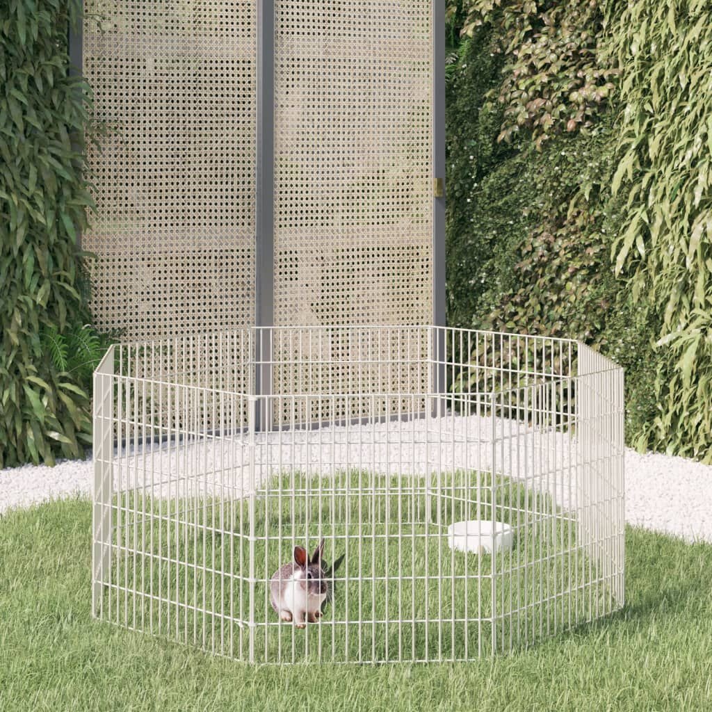 Dierenverblijf 8 Panelen 54x60cm Gegalvaniseerd Ijzer - 33% Korting!