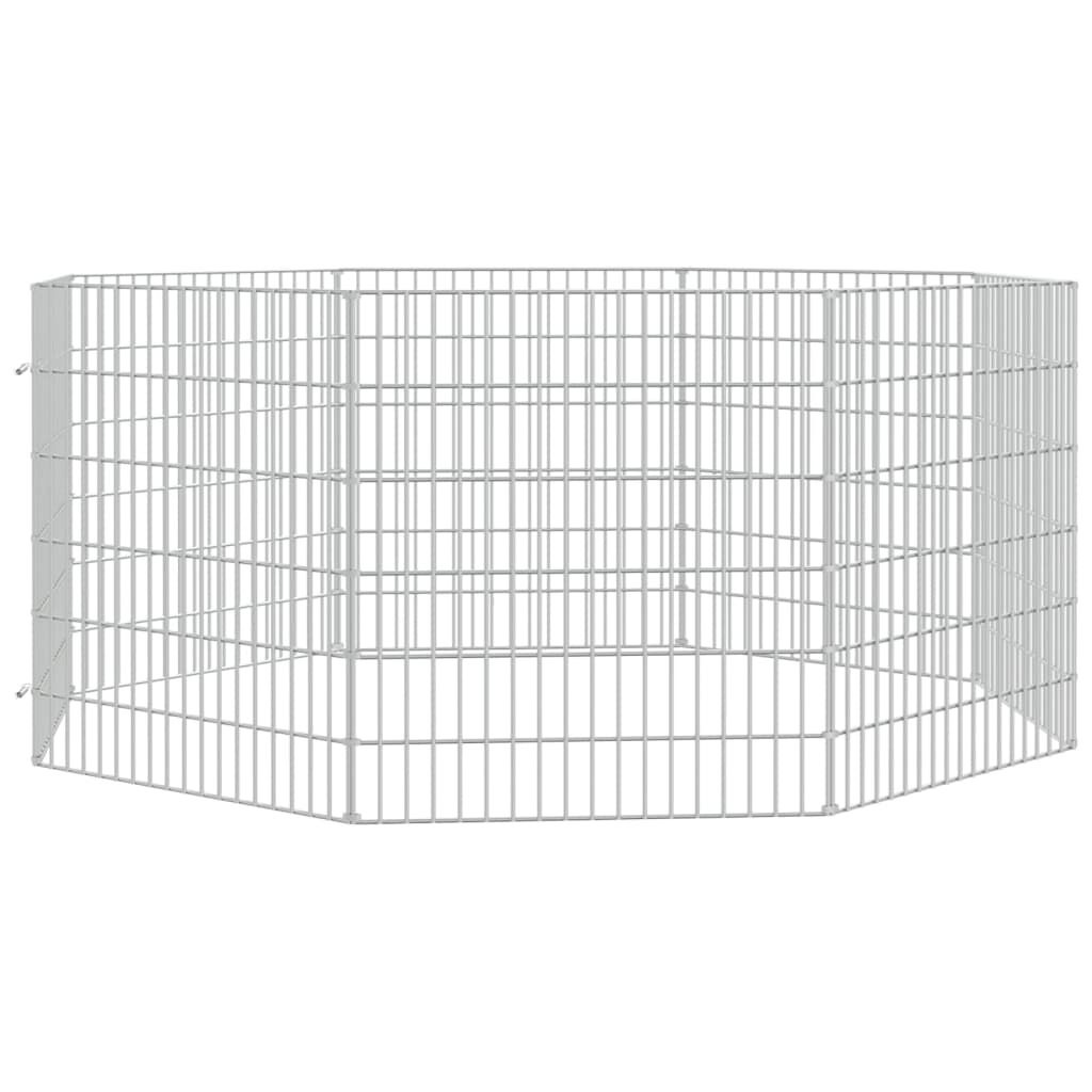 Dierenverblijf 8 Panelen 54x60cm Gegalvaniseerd Ijzer - 33% Korting!