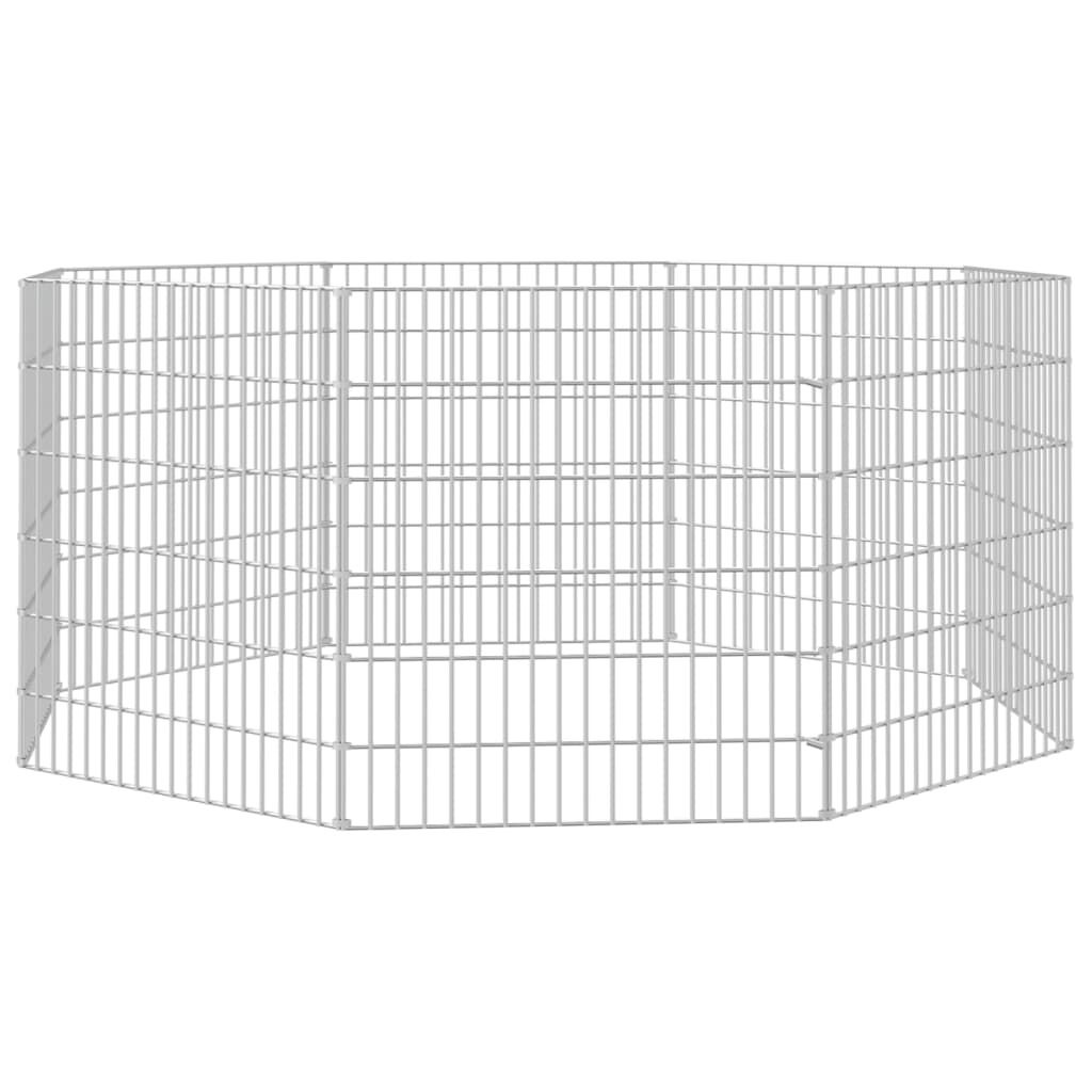 Dierenverblijf 8 Panelen 54x60cm Gegalvaniseerd Ijzer - 33% Korting!