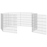 Dierenverblijf 8 Panelen 54x60cm Gegalvaniseerd Ijzer - 33% Korting!