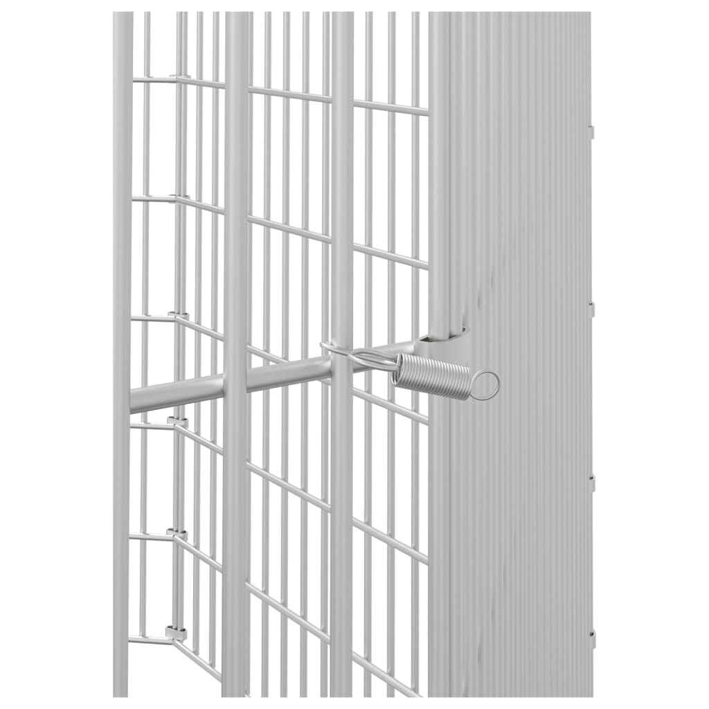 Dierenverblijf 8 Panelen 54x60cm Gegalvaniseerd Ijzer - 33% Korting!