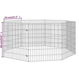 Dierenverblijf 8 Panelen 54x60cm Gegalvaniseerd Ijzer - 33% Korting!