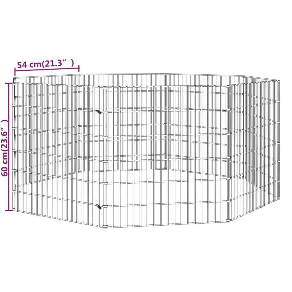 Dierenverblijf 8 Panelen 54x60cm Gegalvaniseerd Ijzer - 33% Korting!