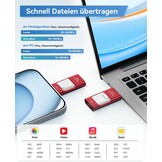 256GB USB-Stick 4-in-1 (iOS, USB-C, Micro-USB, USB 3.0) Rood - 33% Korting