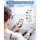 256GB USB-Stick 4-in-1 (iOS, USB-C, Micro-USB, USB 3.0) Rood - 33% Korting