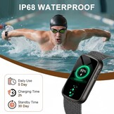 Smartwatch met 1.47" Touchscreen, Bluetooth Bellen, IP68 Zwart - 33% Korting