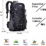 Waterdichte Wandelrugzak 40L Unisex - Ideaal voor Trekking & Reizen - 34% Korting!