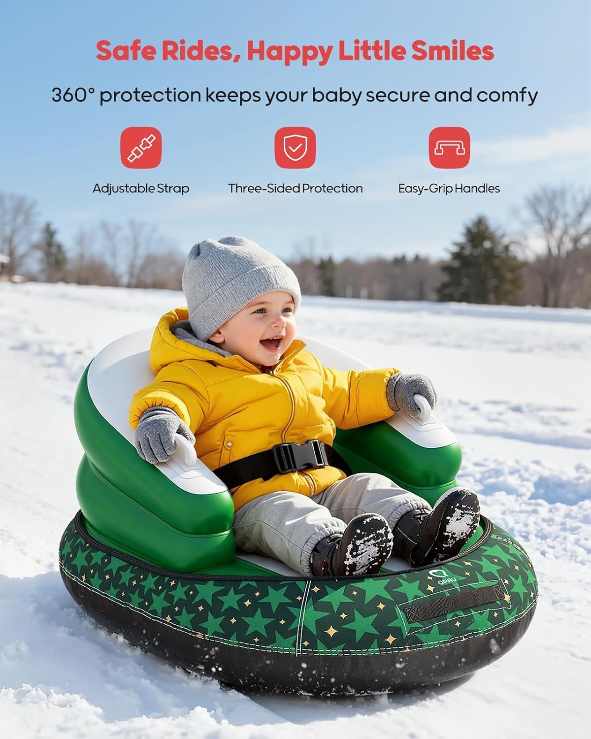 Opblaasbare Sneeuwslee Groen - PVC - Max 50 kg - 58% Korting