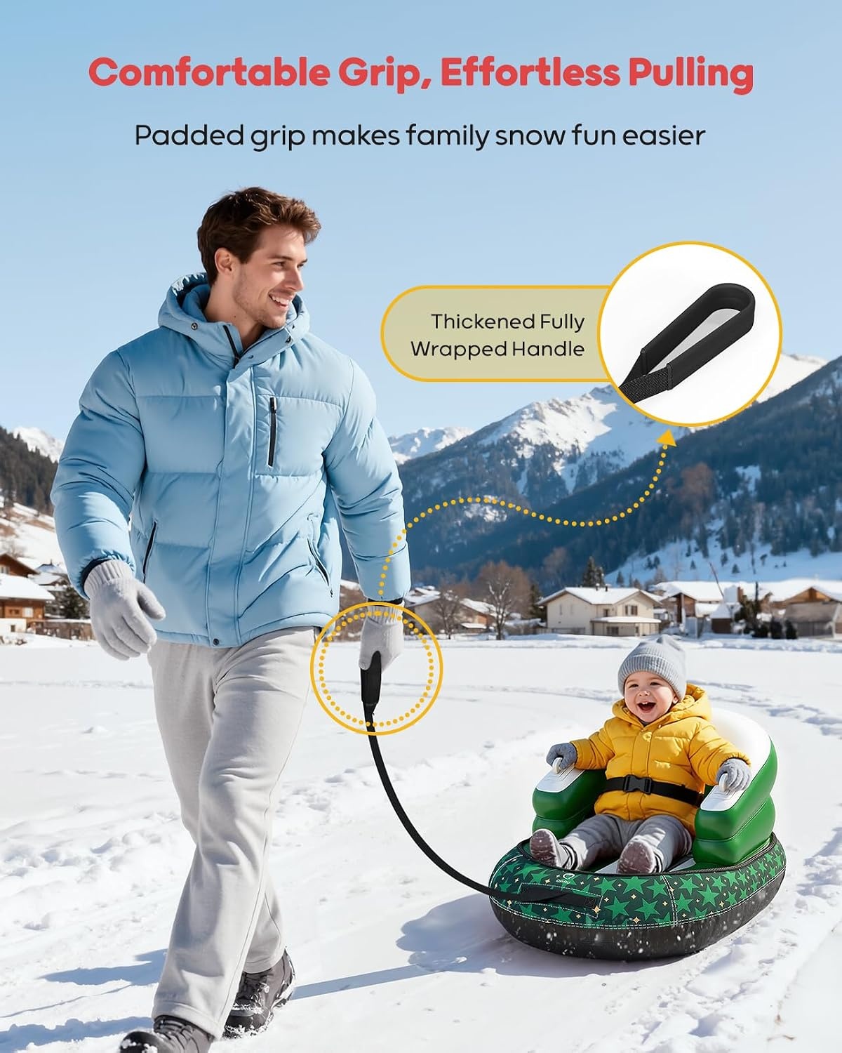 Opblaasbare Sneeuwslee Groen - PVC - Max 50 kg - 58% Korting