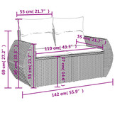 vidaXL Tuinbank 2-zits Poly Rattan Beige met Kussens - 35% Korting