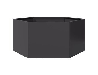 Zeshoekige Plantenbak Staal Zwart - 104x90x45cm - 34% Korting