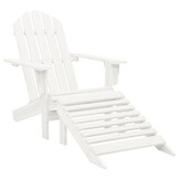 VidaXL Tuinstoel met Hocker Hout Wit - 54% Korting!