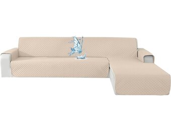 Universele L-Hoekbankhoes 280cm Beige - Waterafstotend & Omkeerbaar