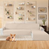Universele Hoekbankhoes L-Vorm Beige Waterafstotend 280 cm - 57% Korting