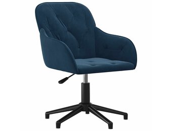 Draaibare Kantoorstoel Fluweel Blauw - 34% Korting